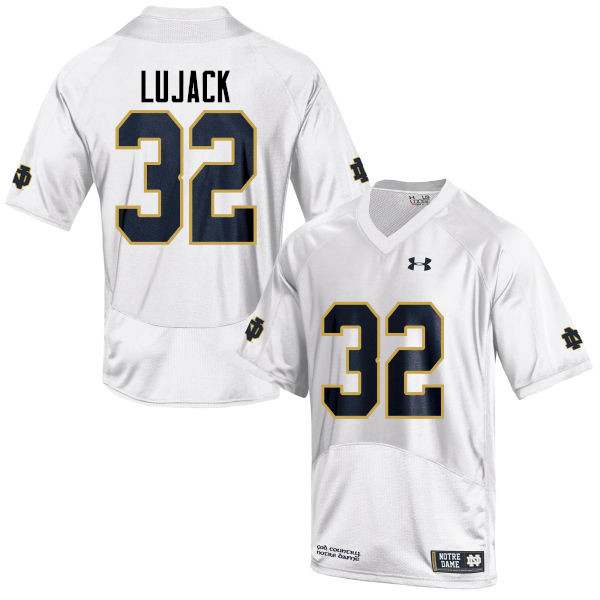 Men's NCAA Notre Dame Fighting Irish #32 Johnny Lujack Stitched College Under Armour Authentic White Football Jersey MR10J11CW